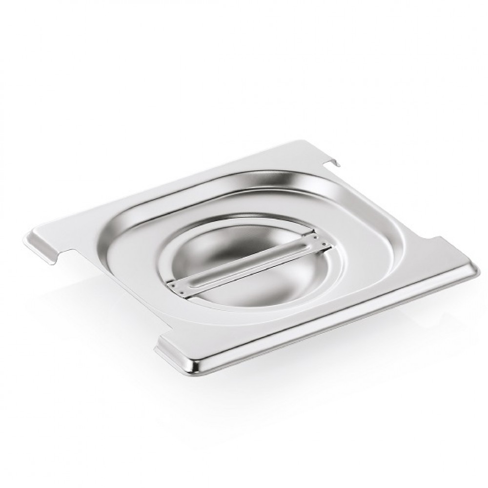 Capac cuva inox GN1/6 cu manere, 176 × 162 mm