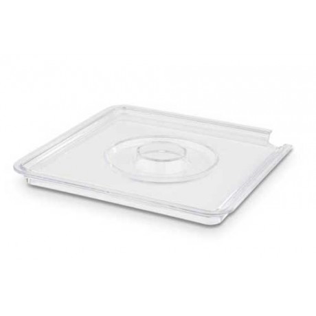 Capac transparent, patrat, 20 x 20 cm, UNIVERSAL, cu decupaj lingurita