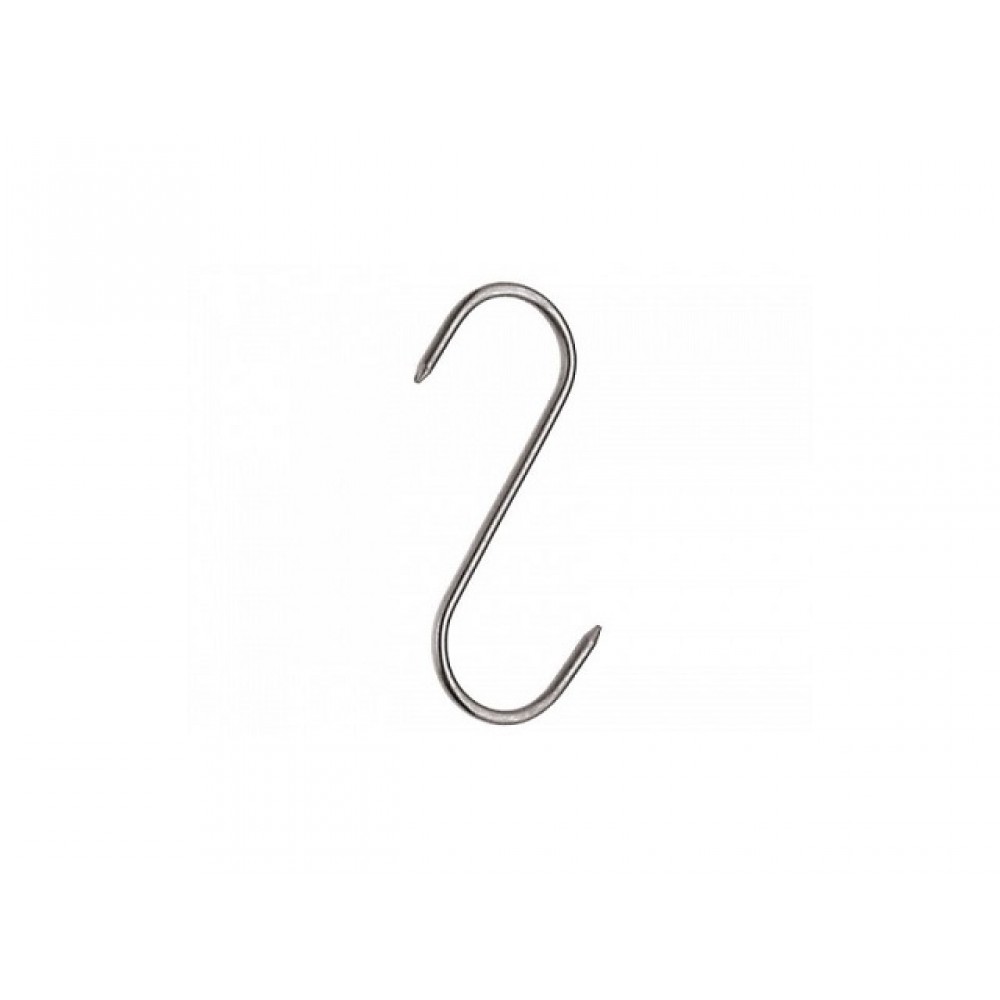 Carlig inox, pentru carne, forma S, 0.4x8 cm