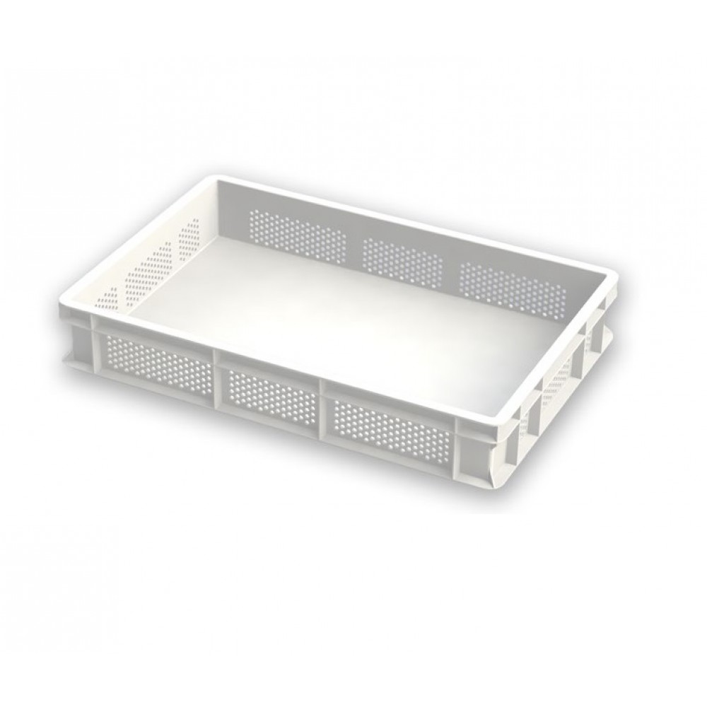 Casetă perforată depozitare aluat, paline pizza, 60x40x10 cm