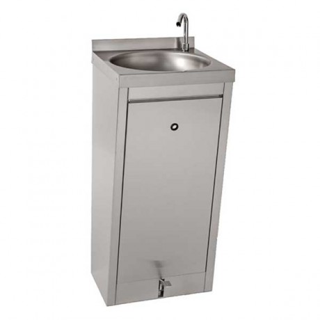 Chiuvetă rotundă cu pompă de picior, Ø35 cm, 40xL40xH91 cm