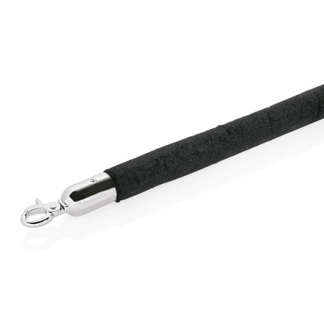 Cordon delimitare rosu catifea cu capete metal cromat, 150 cm