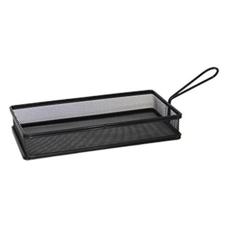Cosulet dreptunghiular servire cartofi prajiti,snacks, negru, 26x13x8cm 