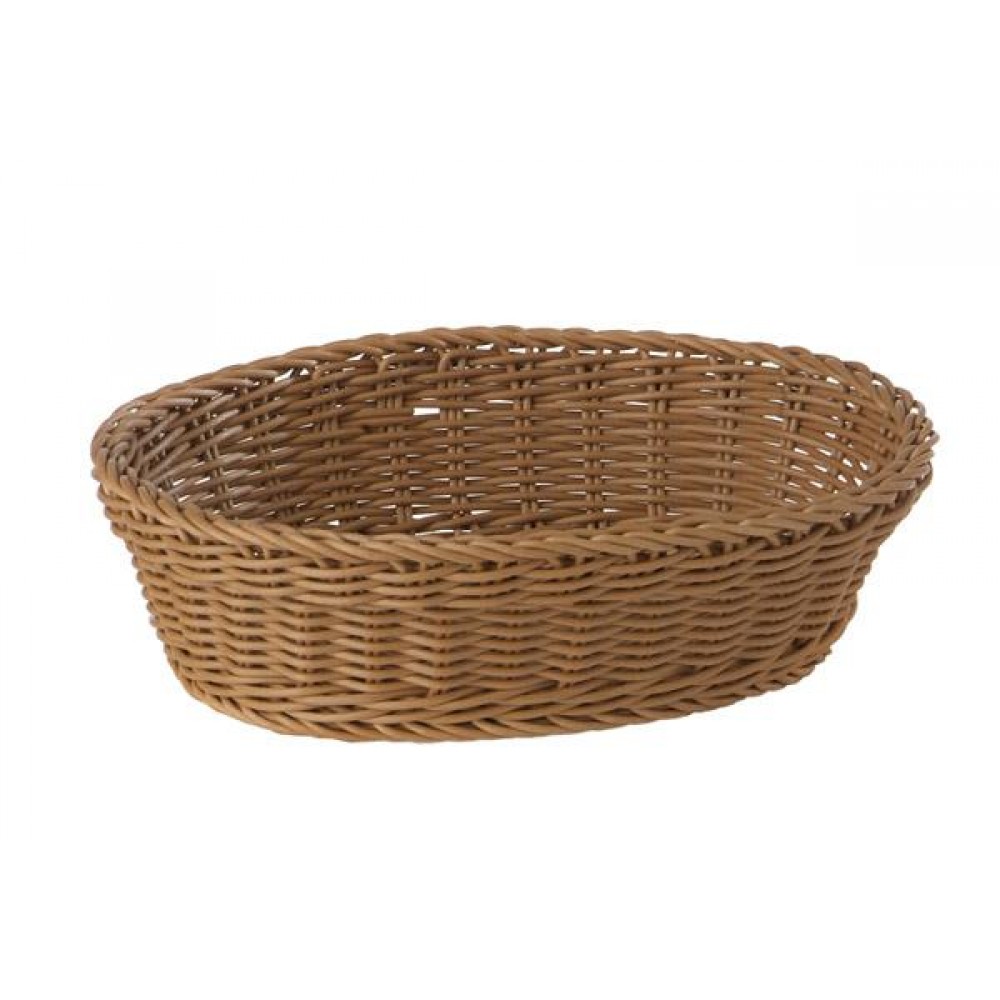 Cos oval paine bej 25x18xH7 cm
