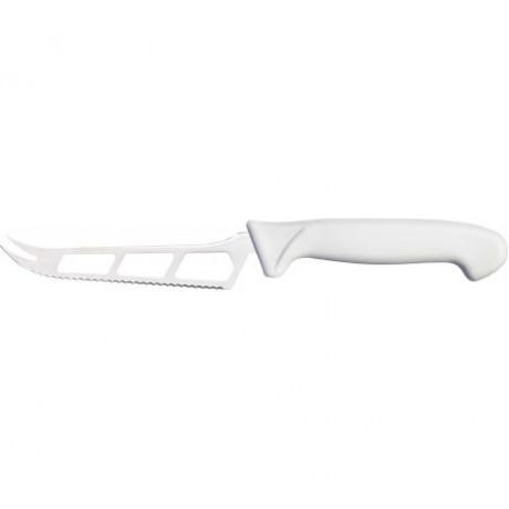 Cuțit brânză, inox, lamă 15 cm, cu mâner alb, HACCP