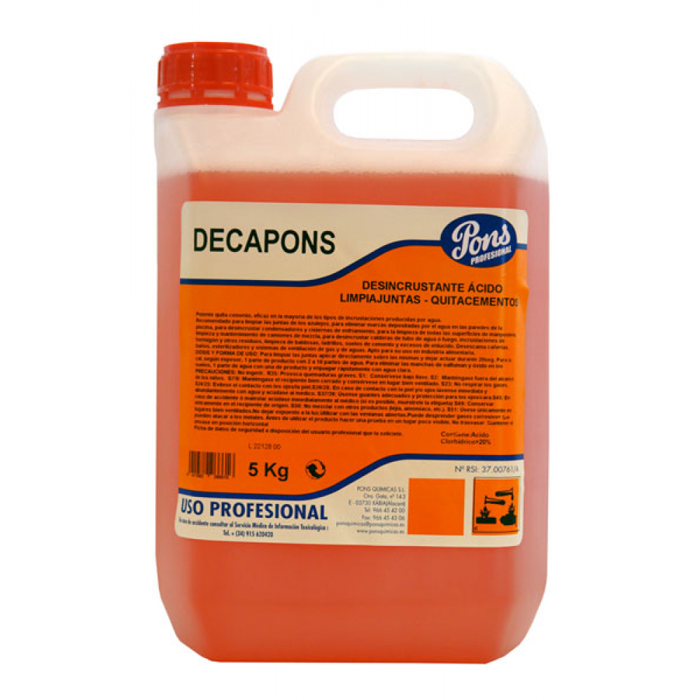 Decapant dezincrustant acid 5 litri - DECAPONS
