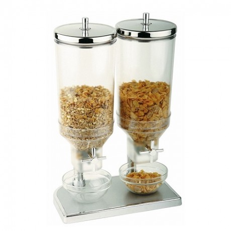 Dispenser cereale dublu 2 x 4.5 litri, pentru bufet, mic dejun