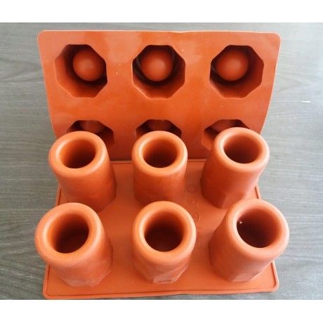 Forma silicon, 6 pahare shot, din gheata, 20x14xH7 cm