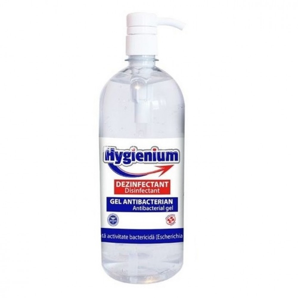 Gel antibacterian, dezinfectie igienica maini, 1000 ml, Hygienium 