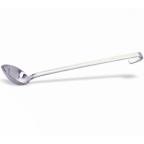 Lingură inox servire, adancă, perforată, 37 cm