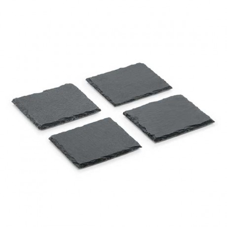 Platou ardezie patrat 10x10 cm - 4 buc/Set
