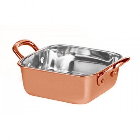 Roaster pătrat inox cu strat cuprat, 400ml, 11,5x4,75 cm 