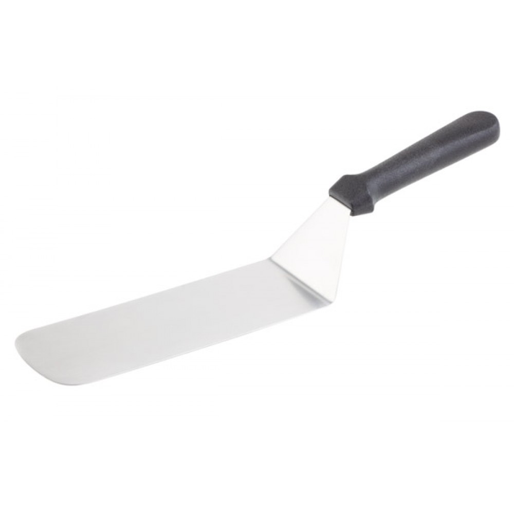 Spatulă inox, curbată, plină, 24x7.5-37.5 cm
