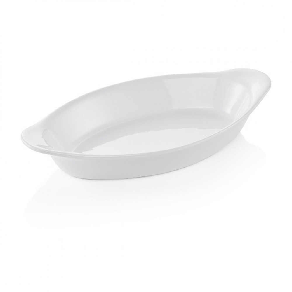 Tavă copt cuptor, servire, din porțelan, ovală, 21x10xH3 cm, potrivit si pentru microunde